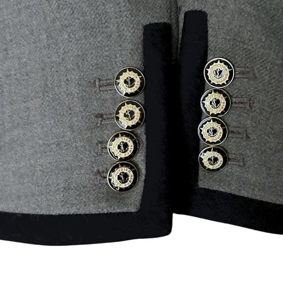 J. CREW Schoolboy Blazer Women’s 4 Gray Wool Black Trim Two-Button Jacket Preppy - Picture 6 of 8